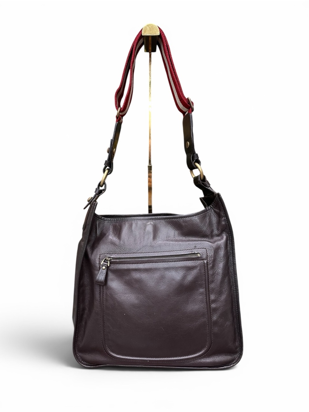 Bally Tacia AYFL Swiss Leather Hobo Shoulder Bag Brown Made In Switzerland